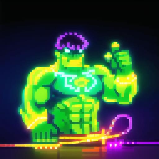 70786-1043083598-neon light,neon sign,neon,LED_masterpiece, high resolution, octance 4k, high detail _lora_Pixel Neon Art _line_1_Hulk, superhero.png